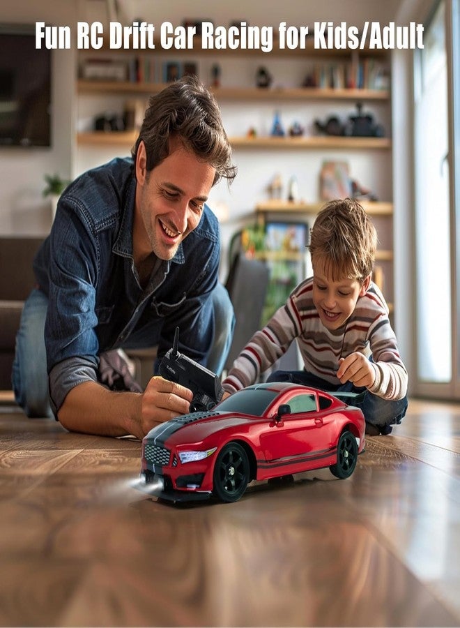 JOYJAY BRC Drift Car 2.4GHz 1:16 Scale 4WD 18KM/H High Speed Remote Control Car with LED Lights, 1 Batteries and Rubber Tire, Racing Sport Toy Vehicle for Adults, Boys, Girls, and Kids (Red) - Image 2